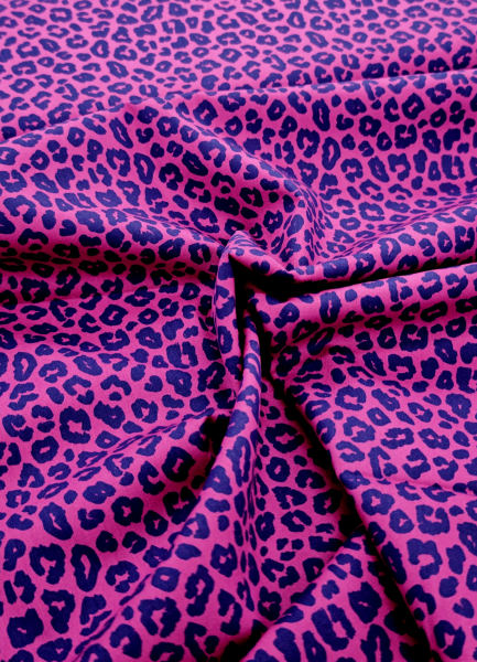 Baumwollstoff - Leo -  pink - blau - Leonie